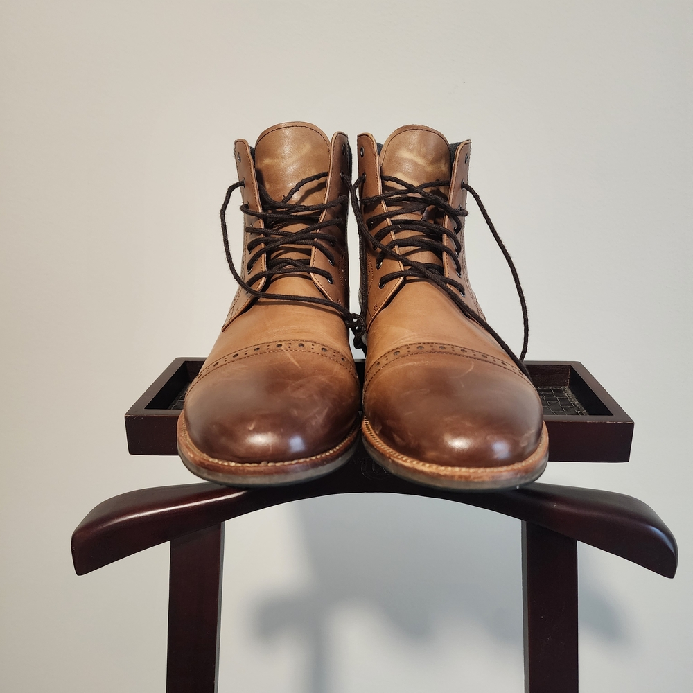 Warfield & Grand Two-Tone Leather Boots